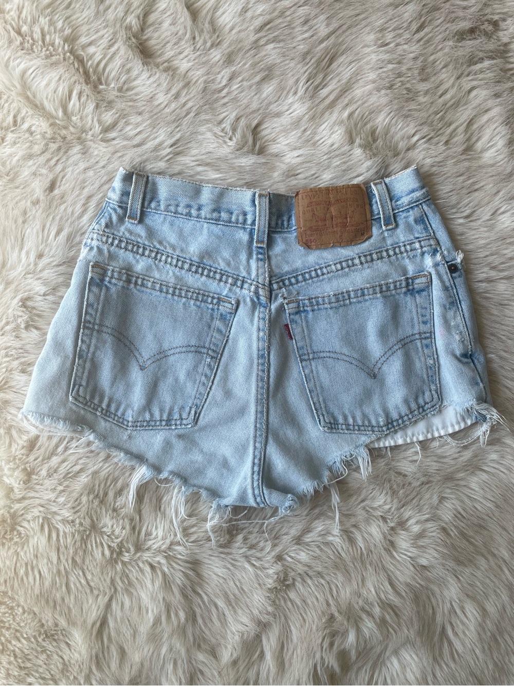 Levi's Light Wash Distressed Denim Shorts